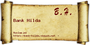 Bank Hilda névjegykártya